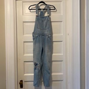 Destroyed Denim Overalls